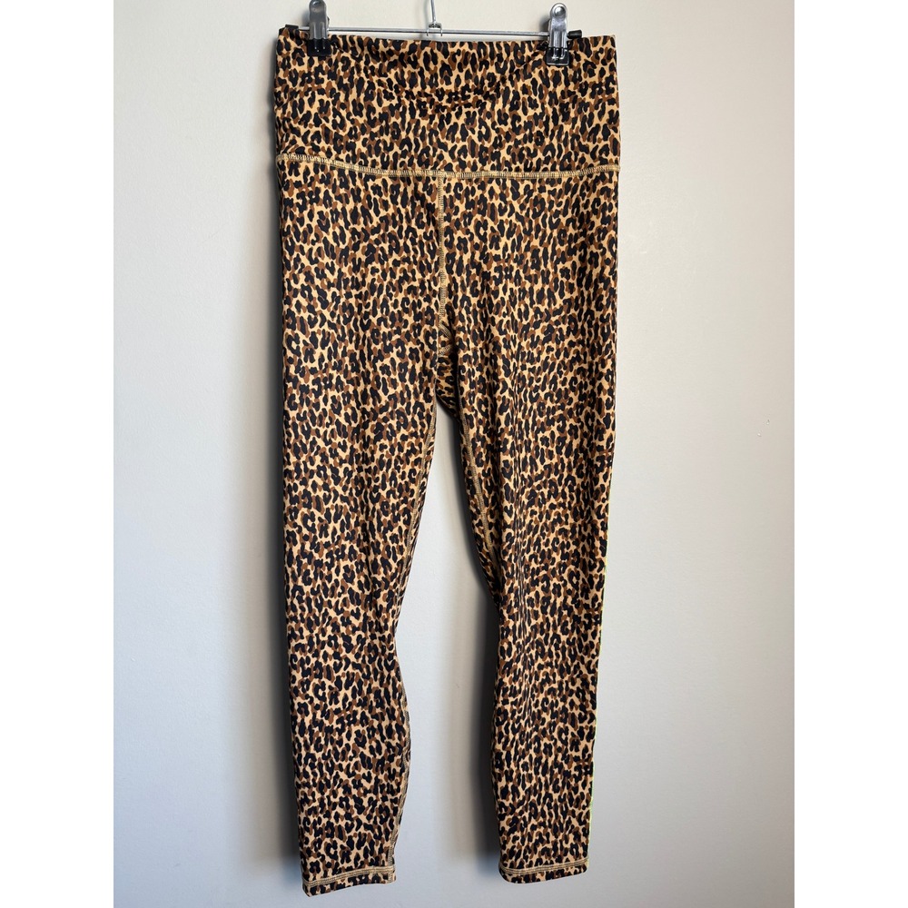 Fabletics Womens Leopard PowerHold Leggings S High Waisted Activewear Workout
